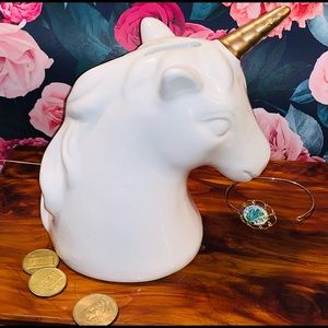 Unicorn ceramic coin bank